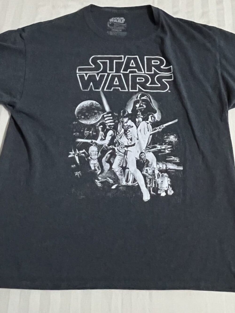 Star Wars Large (L) Mens Dark Gray Short Sleeve Classic T-shirt